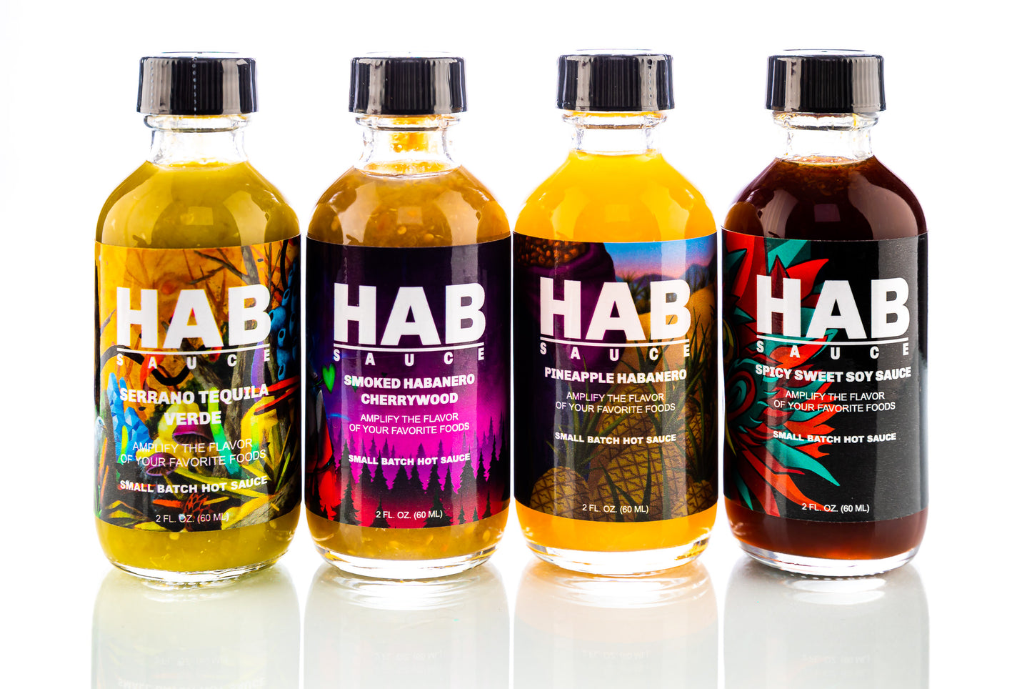 4-Pack 2 oz. HAB Sauce Hot Sauce Gift Set As Seen On The TODAY Show