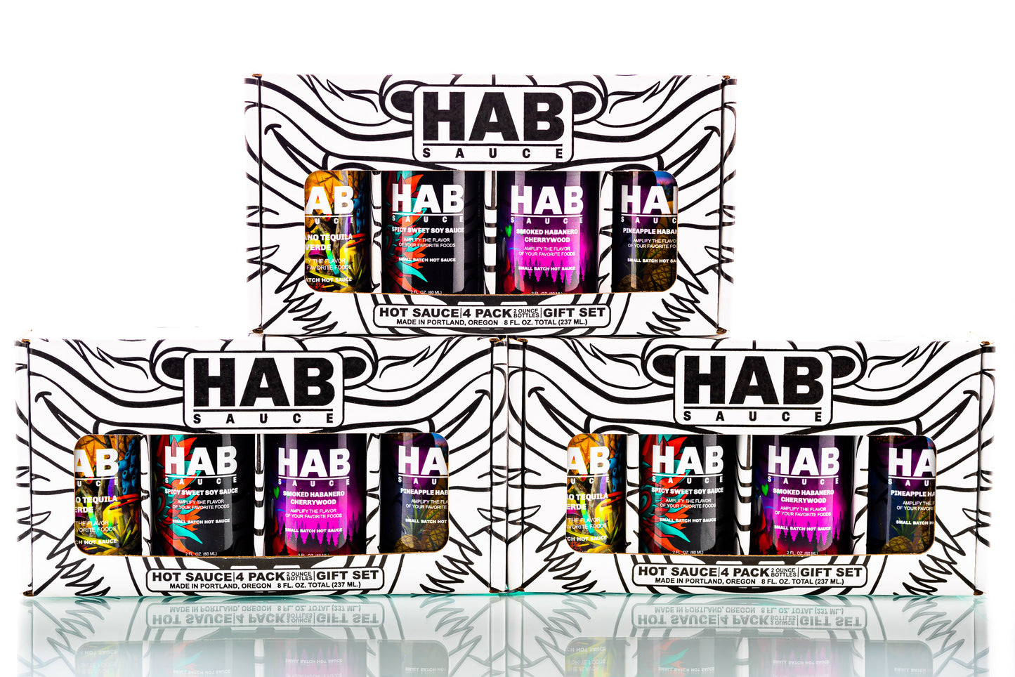 4-Pack 2 oz. HAB Sauce Hot Sauce Gift Set As Seen On The TODAY Show