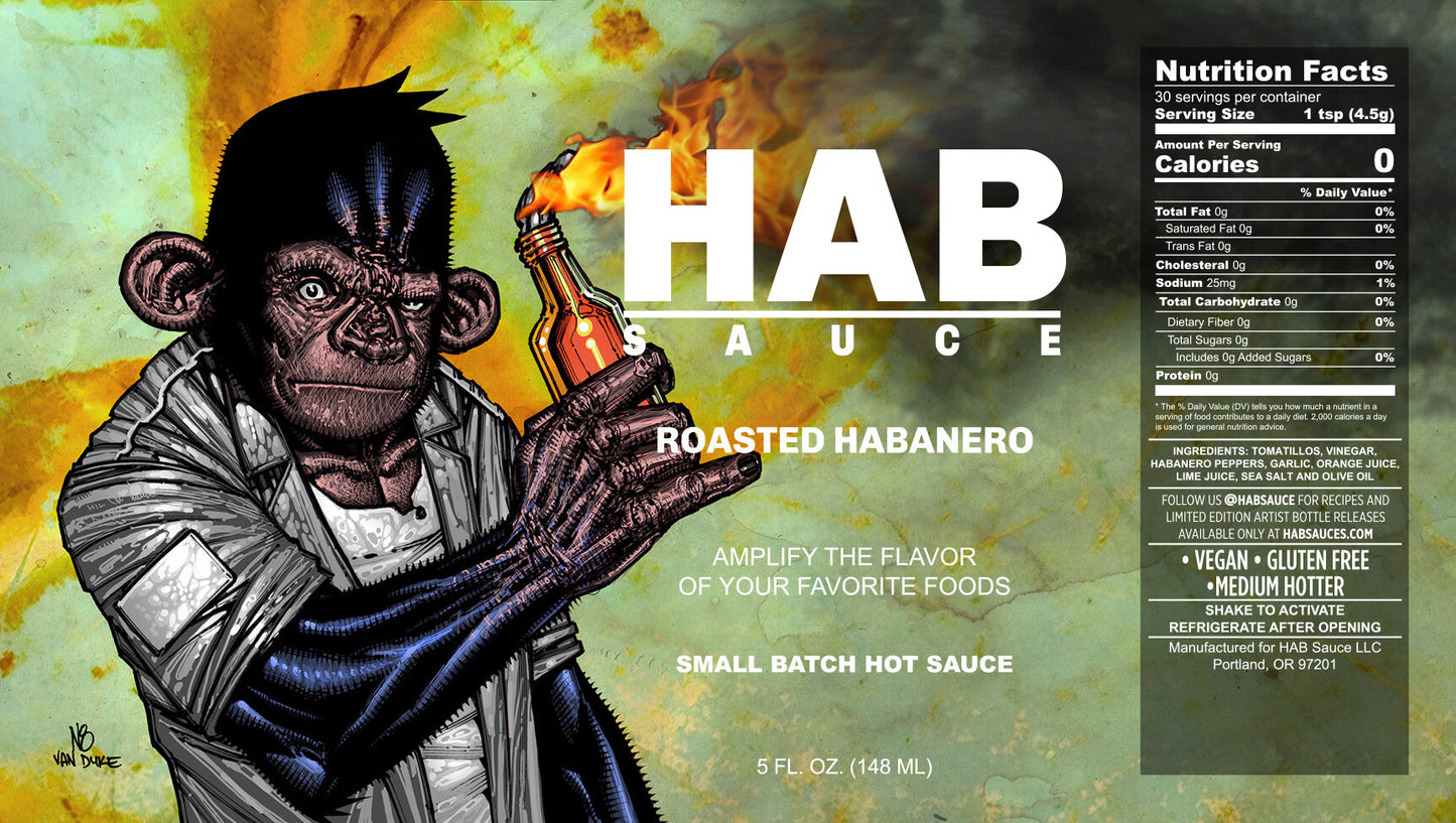 Fire Roasted (Heavy Garlic) Roasted Habanero Hot Sauce