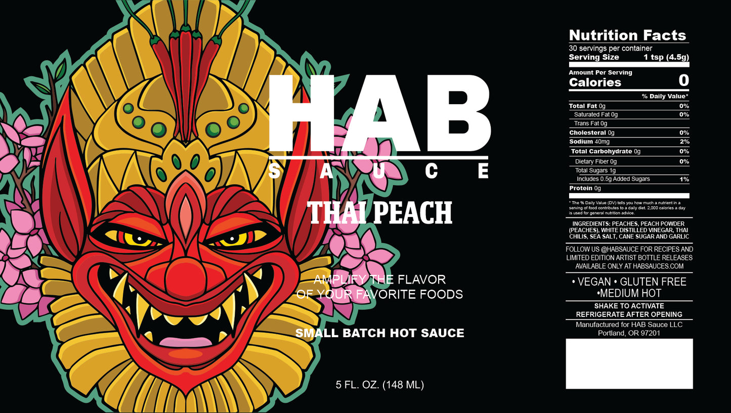 Thai Peach HAB Sauce Label by @kujoRock