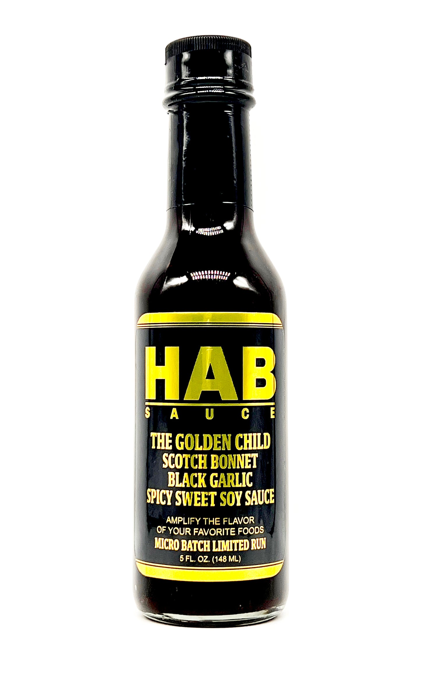 The Golden Child Scotch Bonnet Black Garlic Spicy Sweet Soy Sauce 5 oz. 148ml