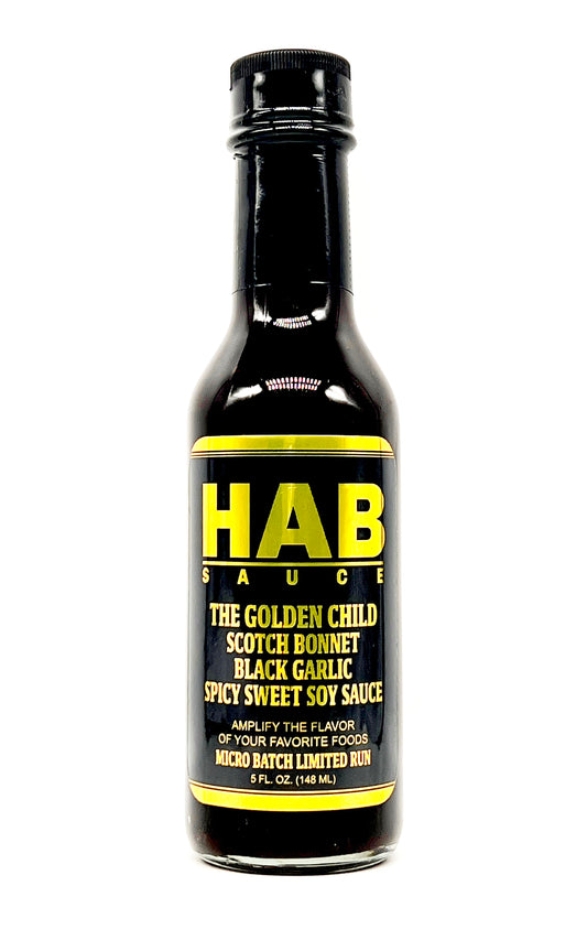The Golden Child Scotch Bonnet Black Garlic Spicy Sweet Soy Sauce 5 oz. 148ml
